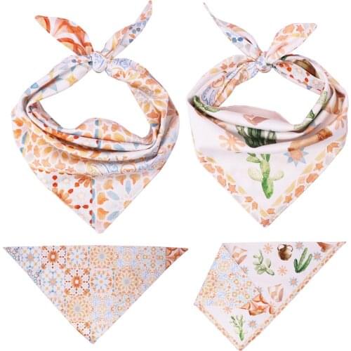 Summer Dog Bandana Reversible Bandana Tie on Bandana Dog Scarf Pet Dog Accessory for Gifts