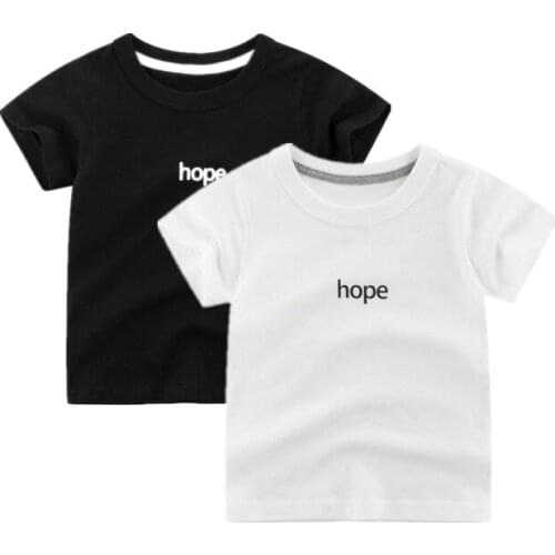 Summer Kids Boys Short Sleeve T-shirts Tops Clothes hope Baby Tees Children Clothing Kid Cotton Outfit 2-9Y