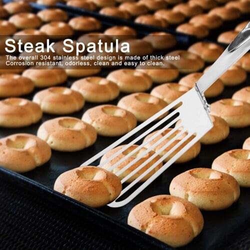 Stainless Steel Slotted Spatula Fish Slice Slotted Turner Spatula Fried Steak Drain Spatula Kitchen Cooking Tool