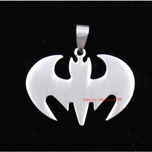 Lot of 5pcs in bulk Jewelry Stainless steel High Polished bat shape Pendant Charms Necklace No chain