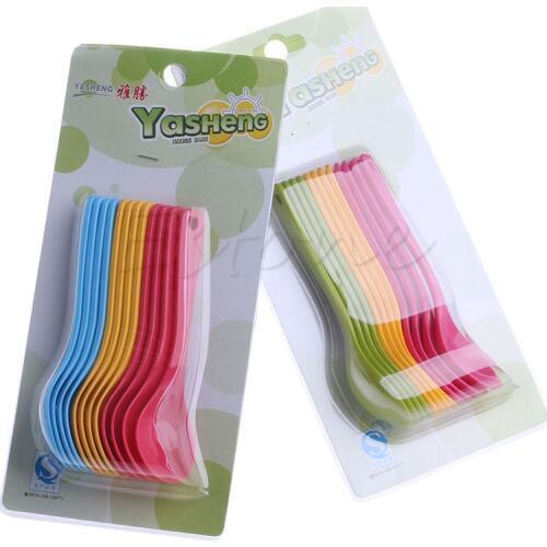Children Like 12Pcs Baby Feeding Spoon Safe Plastic Toddler Training Eating Spoon Set Food Convenient