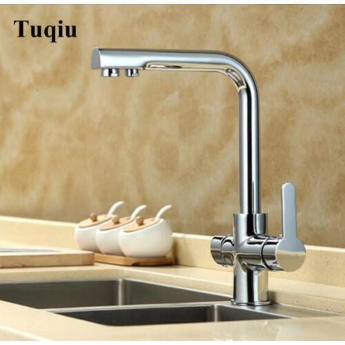 Fashion solid brass high quality chrome kitchen faucet sink tap with direct drinking pipe 360 degree rotating free shipping