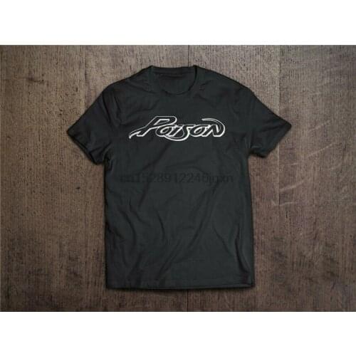 POISON Logo Metal Glam Rock Band Legend Mens Black T-Shirt New Size S-5XL Summer Style Tee Tshirt