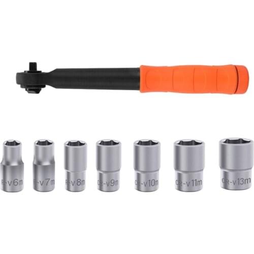 Handle Lengthened and Thickened Eight-in-one Fast Ratchet Socket Wrench Set More Convenient to Carry Time-saving Tools
