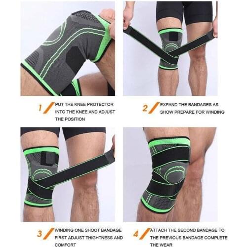 1PC Fitness Exercise Knee Pads Compression Strap Fitness Joints Non-slip Knee Running 3D Muscle Nylon Exercise Pads Arthrit