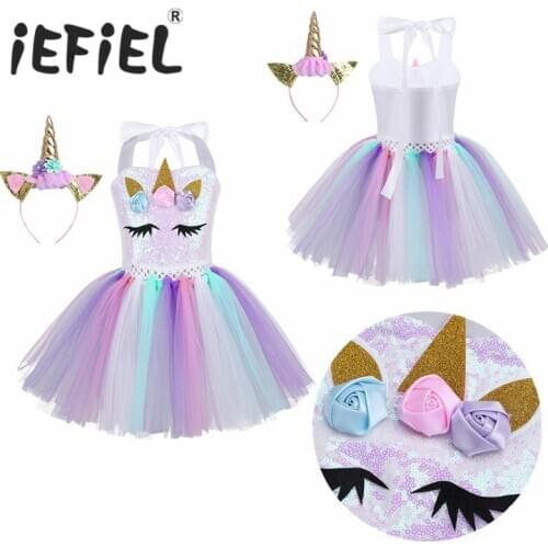 Girls Floral Dress Sequins Girl Ballet Dance Ball Princess Tutu Dress Birthday Party Gift Halloween Cosplay Costume for Carnival