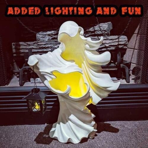 The Ghost Looking for Light Hell Messenger with Lantern Witch Resin Lantern Halloween Ornament Decorative Lamp Indoor Dropship