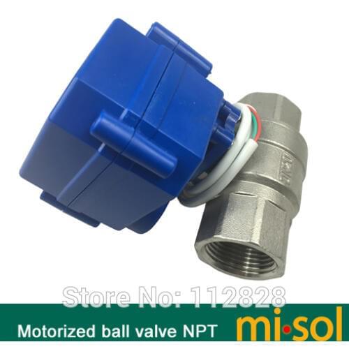 10 pcs motorized ball valve 3/4" NPT, DN20, 2 way 12VDC CR04, stainless steel electrical valve