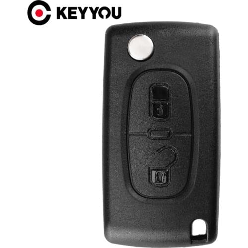 KEYYOU25X New High Quality Replacement 2 Button Remote Flip Folding Key Shell Case For CITROEN C2 C3 C4 C5 C6 CE0536