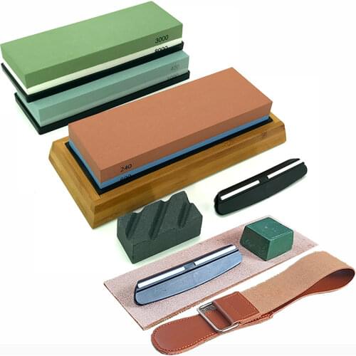 Whetstone sharpening stone knife sharpener Oil stone sharpener polishing 320 600 1000 1500 3000 8000 Grit With Bamboo base sets