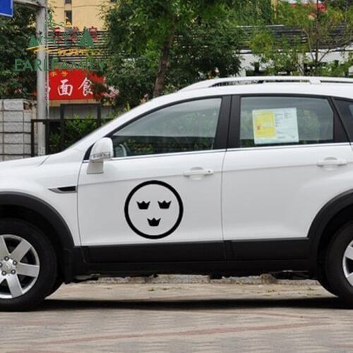 EARLFAMILY 2x Powerful Swedish Royal Air Force Xiaoying War Classic Logo Funny Car Stickers Wall SUV Cover Vinyl Decal 9 Colors