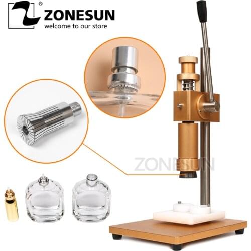 ZONESUN Manual Crimping Machine+Capper Metal Cap Press Machine Capping Machine Perfume Crimper Bottle Capper Spray Crimper