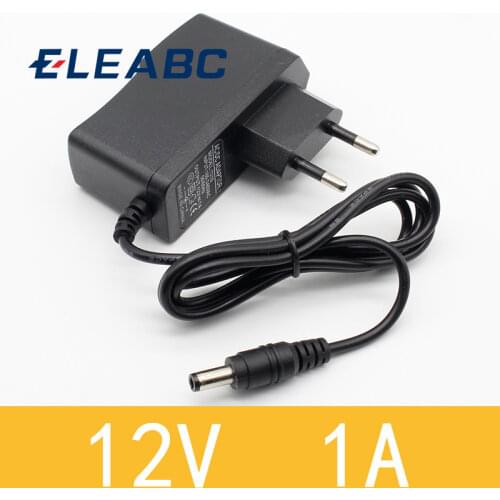 1PCS 12V1A New AC 100V-240V Converter power Adapter DC 12V 1A 1000mA Power Supply EU Plug DC 5.5mm x 2.1mm