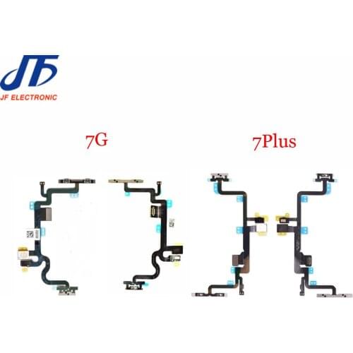 10Pcs New For iphone 7 Plus 7G 7Plus Power On Off Button Volume Switch Connector Flex Cable with Metal Replacement Parts
