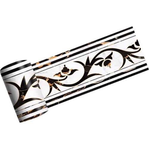 2M Self-Adhesive Side Line Tile Sticker Ancient Greek Pattern Bathroom Kitchen Restaurant Wall Stair Floor Border Wall Sticker H