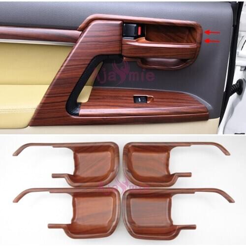 2008-2017 Interior Wooden Color Door handle Bowl Insert Trim Car Styling For Toyota LC Land Cruiser 200 Accessories