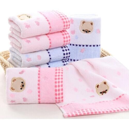 2020 New 25*50cm High Quanlity Cotton Baby Towel Cartoon Bear Baby Washcloth Handkerchief Kids Feeding Wipe Cloth Towel