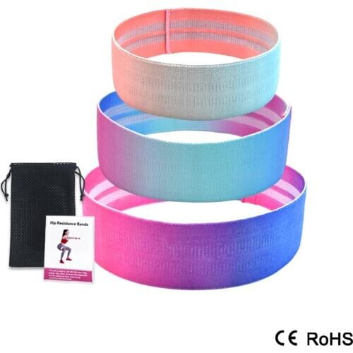 3PCS Hip Fitness Band Cotton Yoga Resistance Band Ombre Fitness Exercise Legs Elastic Band Loop Circle Squats Anti Slip Training