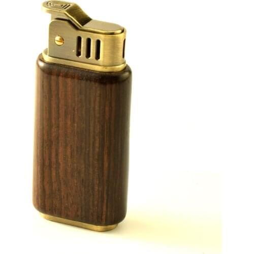3 style Wooden shell metal vintage grinding wheel gasoline lighter Cigarette lighter