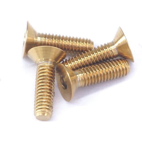 4 PCS M4x14mm Golden GR5 Titanium Countersunk Screw Allen Socket For Bicycle