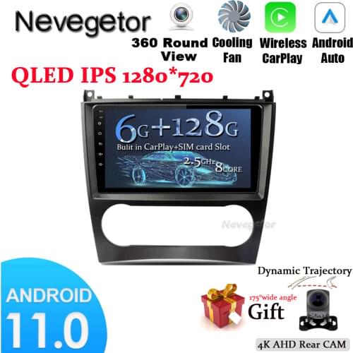 9" DSP Android 11.0 Car DVD player autoradio 64GB ROM 4GB RAM GPS Auto Stereo car radio For Benz W203 W209 C180 C200 C220 C230
