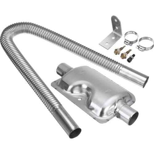 Stainless Steel 24" Length Car Exhaust Pipe Silencer Muffler Kit Screws for Parking Air Heater