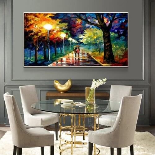 Large Wall Art Hand Painted Oil Painting Landscape Kinfe Abstract Canvas Painting For Modern Home Living Room Salon Decoration