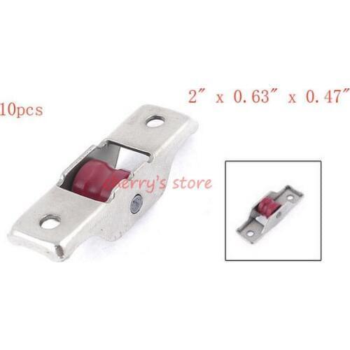 Burgundy 13mm Dia Single Roller Sliding Door Window Sash Pulley 10 Pcs