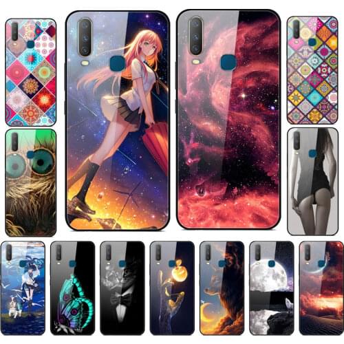 Case For Vivo Y17 Phone Cover Tempered Glass Hard Back Covers For Vivo Y17 Case VivoY17 Y15 Y12 V1902 Fashion Bumper Coque Y 17