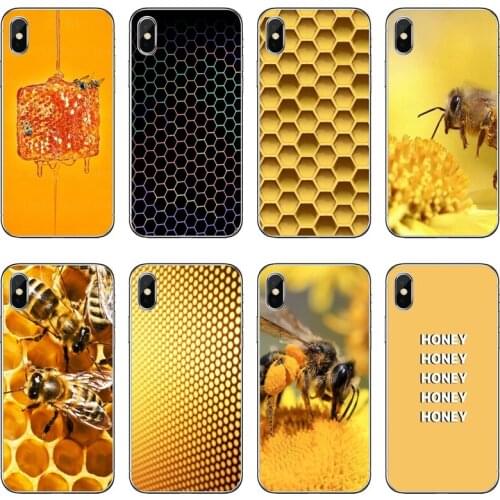 Golden honeycomb honey bee For Samsung Galaxy S10 Lite S9 S8 S7 S6 edge Plus S5 S4 Note 9 8 5 4 mini cover case