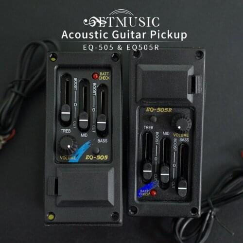 EQ-505R Acoustic Guitar Pickup 3 Band Guitar Preamp Amplifier Equalizer Piezo Pickup Guitarra Accessories