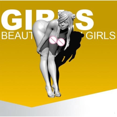 55mm Girls Show Girl Resin Soldier White Mold Td-2153 N4M2