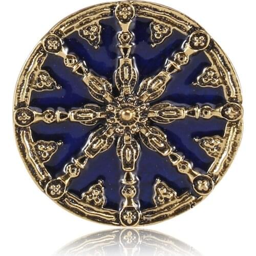 And America to restore ancient ways roulette cross rudder brooch alloy badge drip fashion clothing accessories pin