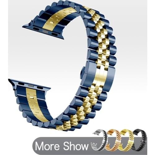 Classic Metal Watch Band For Apple Series 6 5 4 3 Watchband Stainless Steel Strap For Apple Watch Replacement Bracelet 44/40mm