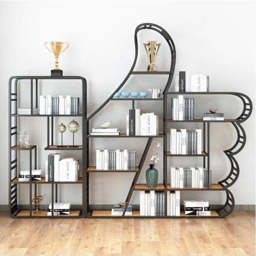 Stainless steel bookshelf Light luxury display rack Office living room shelf USU 304