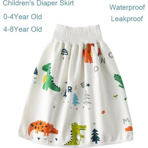 2PCS Childrens Diaper Skirt BabysTraining Pants Waterproof Ring Diaper Pee Pants Boys Treasure Girls Leak Proof Washable