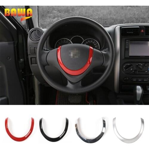 BAWA ABS Car Steering Wheel U-Shaped Decoration Cover Kit for Suzuki Jimny 2015-2017 Interior Mouldings Accessories
