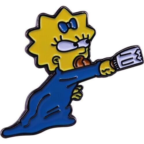 Cute Maggie enamel pin girls kids fun cartoon flair addition