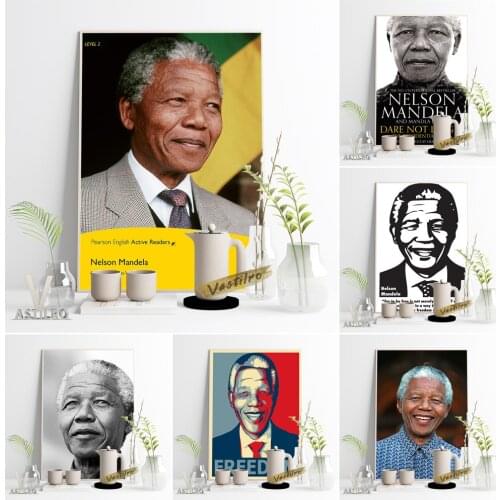 Nelson Mandela Grande Leader Celebrity Poster Star Portrait Photograph Wall Picture Bar Pub Club Pop Art Canvas Painting Decor
