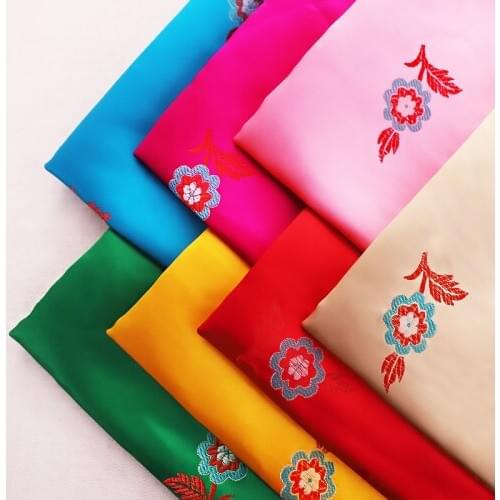 Nylon satin flower pattern brocade jacquard designer garment fabrics for sewing dress cheongsam kimono diy material