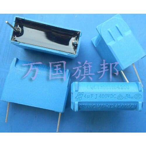 Free shipping blue Induction cooker capacitor MKP X2 4UF 275VAC400VDC 5% long 35 wide 14 high 25 10pcs/lot