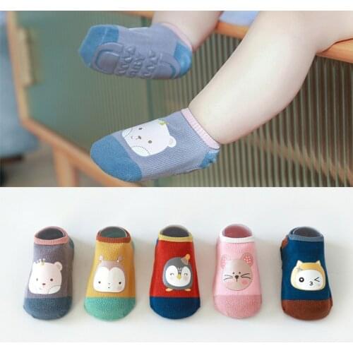 Autumn Infant Baby Cartoon Floor Socks Non-slip Bottom Elasticated Animal Pattern Socks
