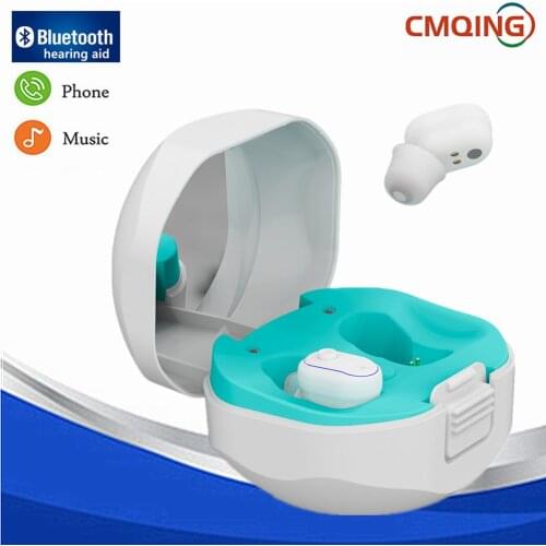 Rechargeable Hearing Aid Audifonos Intelligent Bluetooth Invisible Earbuds Adjustable Tone Sound Amplifier In-Ear Hearing Device
