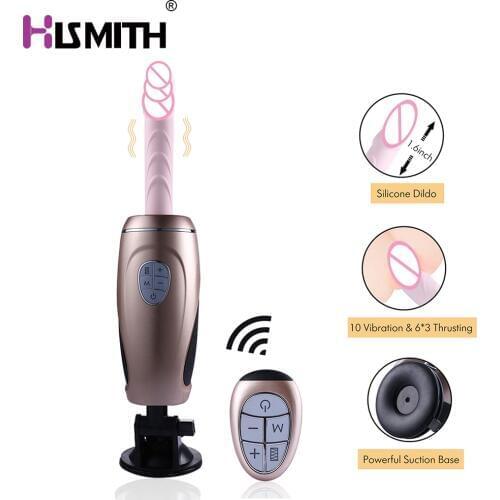 HISMITH Remote Control Automatic Vibrators Sex Machine Pumping Gun Thrusting Dildo Female Masturbation Sex Toys For Woman