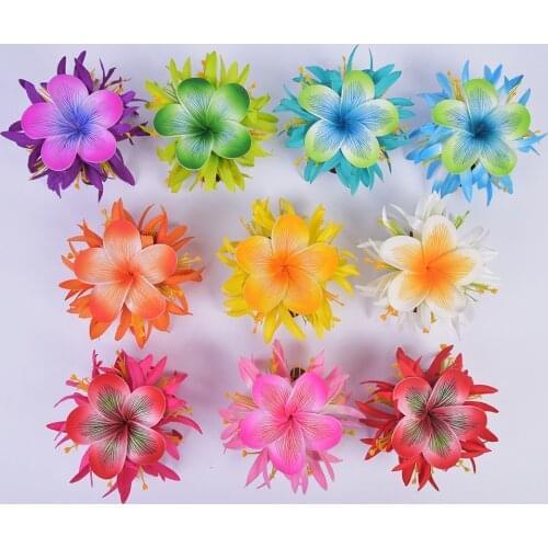 MIXED COLOR Free Shipping 50pcs/Lot HC00046 10Color Foam Flower W Spider Lily Hair Claw Women Accessories Hawaii Tropical Flower