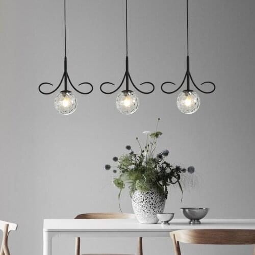 Milky-white Ball And Glass Ball Pendant Lamps Nordic Modern Hanging Lamp for Living Room Home Loft Industrial Decor Luminaire