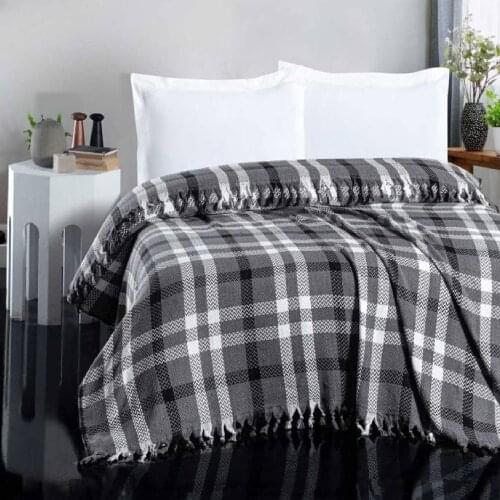 Turkish Cotton Bedspread Light Blanket Bed Cover Plaid Color Choices 200x230 cm