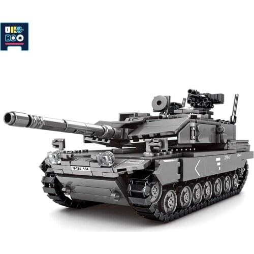 UKBOO 898PCS Military 2A7 Main Battle Tank WW2 Army Model Building Block City Armored Car Soldiers Bricks Toys For Children
