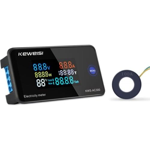 AC 50-300V Voltmeter Ammeter Power Energy Meter LCD Digital Wattmeter Electricity Meter with Reset Function