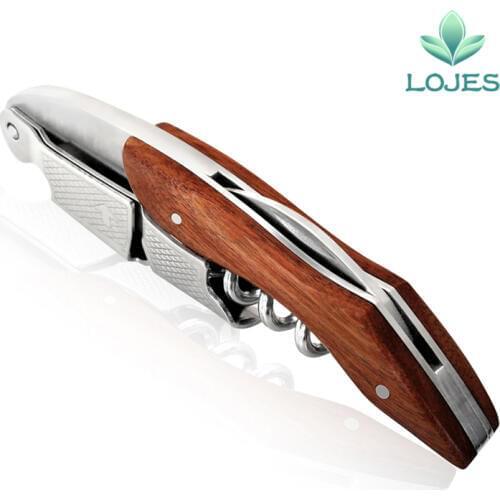 High Quality Wood Handle Professional Wine Opener Multifunction Portable Screw Corkscrew Wine Bottle Opener Cook Tools
